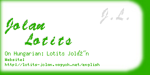 jolan lotits business card